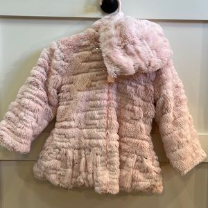 Adorable pink girls coat with silver sequins taste-full shimmer.